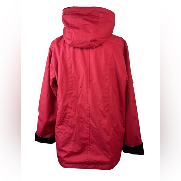 Women’s Red/Black Hooded Reversible Waterproof Anorak Jacket M - Picture 4 of 12
